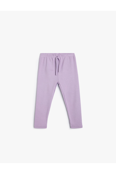 Koton Espadrille-Leggings Basic aus gerippter Baumwolle