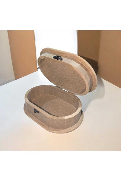 Home Wooden-Paintable-Oval-Jewelry-Makeup-Accessory-Decorative-Multi-Purpose Box