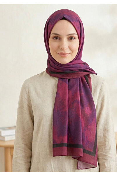 Alivascarf Bulut Desen Bambu Şal Yeni Pamuk Trend Şal