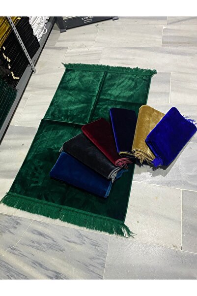 PIRISA 1 Adet Sade desensiz Kadife Seccade Namazlık Sık Dokuma Dodya İplik Gö...