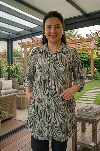 elma abone Plus Size Women's Summer Viscose Tunic Shirt