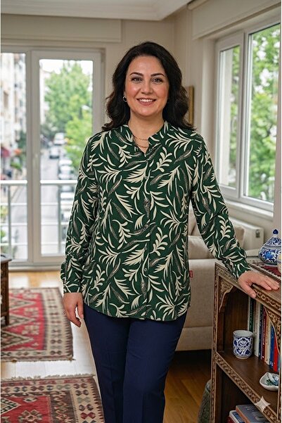 elma abone Plus Size Women's Viscose Buttoned Shirt