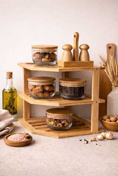 KaiHome Γωνιακό ράφι Bamboo 3 επιπέδων / Organizer / Organizer