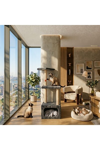 Turkuaz Tırmalama Tiered Cat House Scratching Draco Tr2111 [anthracite]