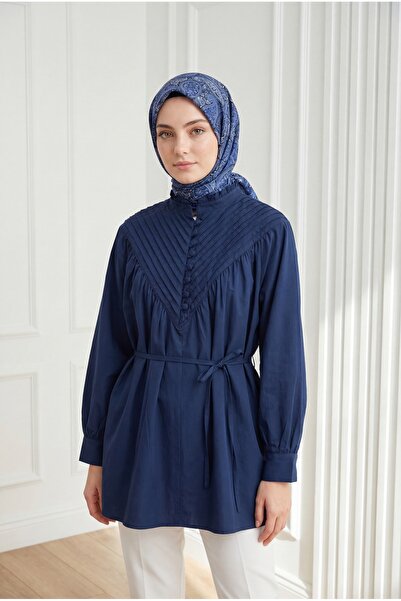 BENAHOLL Πουκάμισο Vildan V με ραβδώσεις από ποπλίνα-NA820 Ναυτικό μπλε