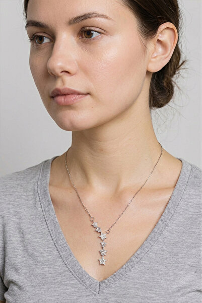 Valmont Accessories Zirkon Taşlı Yıldız Model Çelik Kadın Kolye