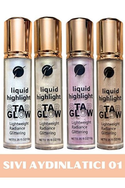 NUNUKO 4'lü Star Glow Likit Highlighter Seti - Islak Görünümlü ve Nemlendirme...