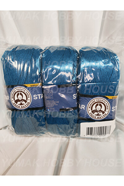 Ören Bayan Ören STAR Petrol Mavisi El Örgü İpi (3 Adet) - Renk: 101