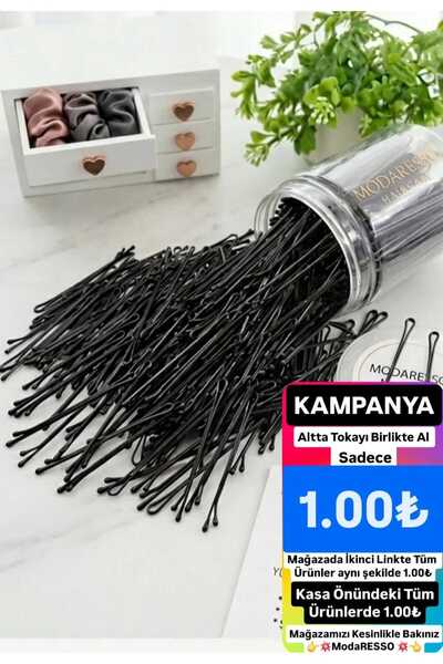 ModaRESSO Kadın Siyah Tel Toka 50 Adet