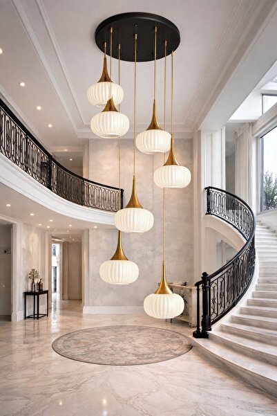 Beyaz Aydınlatma Galeri boşlugu sarkıt avize