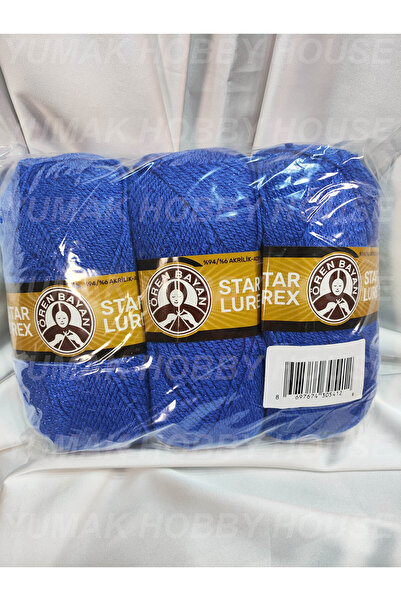Ören Bayan STAR LUREX Mavi El Örgü İpi (3 Adet) - Renk: 016V