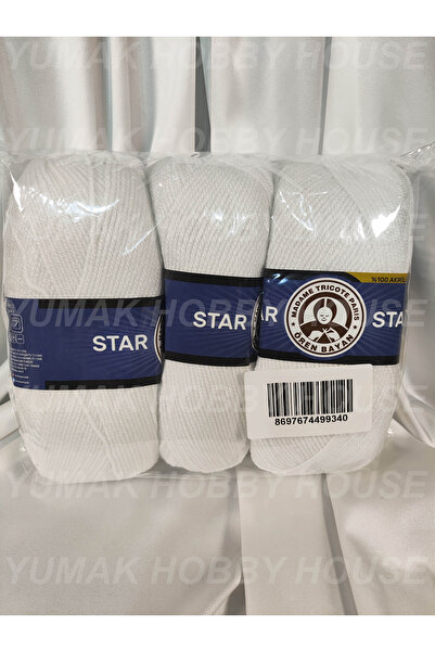 Ören Bayan Ören STAR Beyaz El Örgü İpi (3 Adet) - Renk: 000