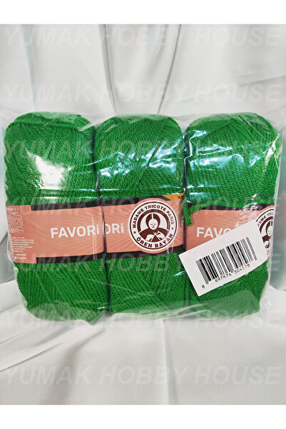 Ören Bayan FAVORİ Çimen Yeşili El Örgü İpi (3 Adet) - Renk: 120