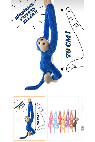 charisa Elleri Yapışan Oyun Ve Uyku Arkadaşı Peluş Maymun Oyuncak Sarılan Maymun