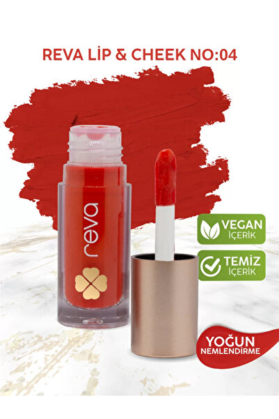 REVA Vegan & Temiz İçerikli Lip & Cheek Tint – 2’si 1 Arada Doğal Renk, Nem v...