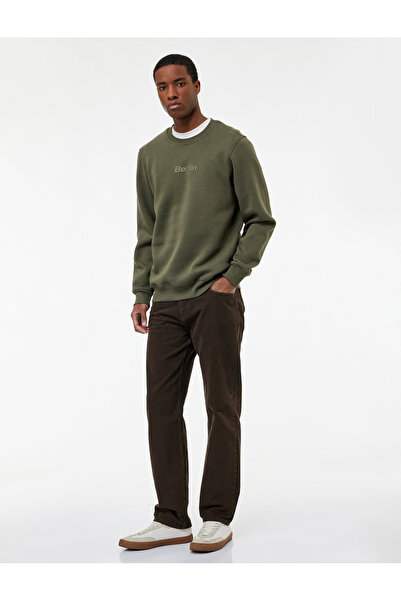 Koton سويت شيرت مطبوع برقبة دائرية وأكمام طويلة