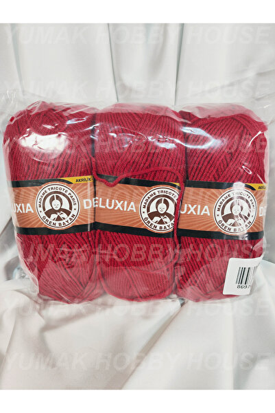 Ören Bayan DELUXIA Kırmızı El Örgü İpi (3 Adet) - Renk: 034