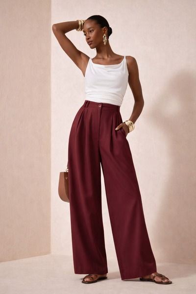 Lijuri Geniş Paçalı Kumaş Pantolon 0130