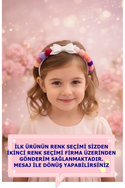 DOĞALYA Girl's Baby Crown with Bow and Pompom