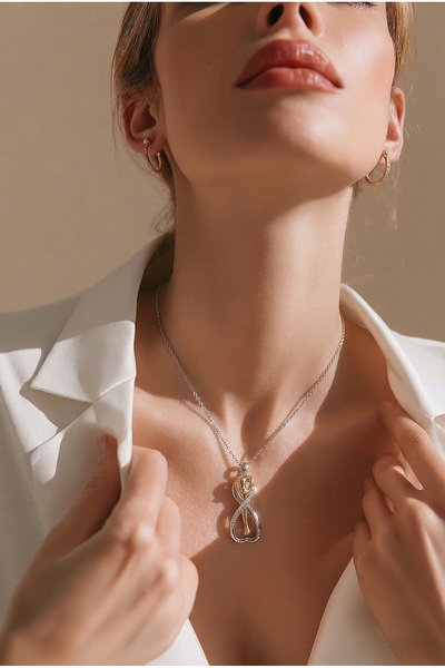 MİLUNXTE الحب الأبدي - قلادة الأبدية المتشابكة - خيار هدية معنى - قلادة من ال...