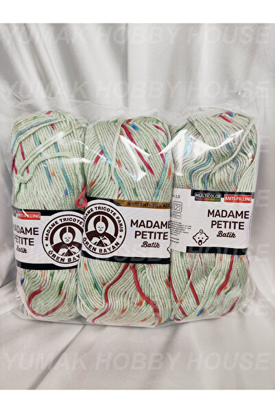 Ören Bayan MADAME PETİTE BATİK AntiPilling Ebruli El Örgü İpi (3 Adet) (Amigu...