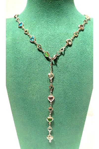 Monalisa Home Luxurious Figured Ornate Colored Stone Y Necklace