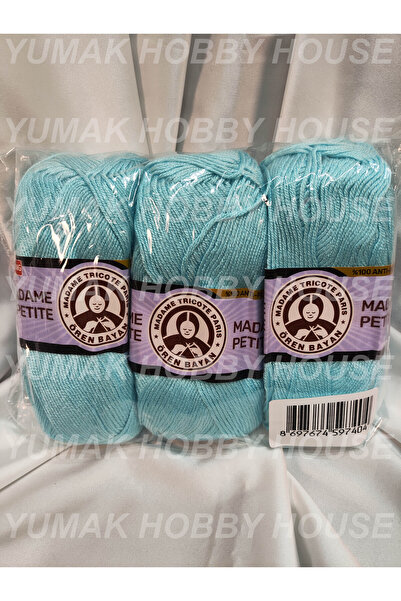 Ören Bayan MADAME PETİTE AntiPilling Turkuaz El Örgü İpi (3 Adet) (Amigurumi ...