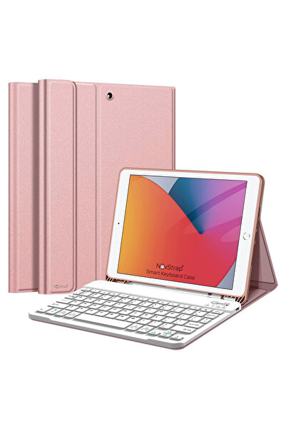 NovStrap iPad 7. 8. 9. Nesil 10.2 inç Uyumlu Bluetooth Klavyeli Tablet Kılıfı...