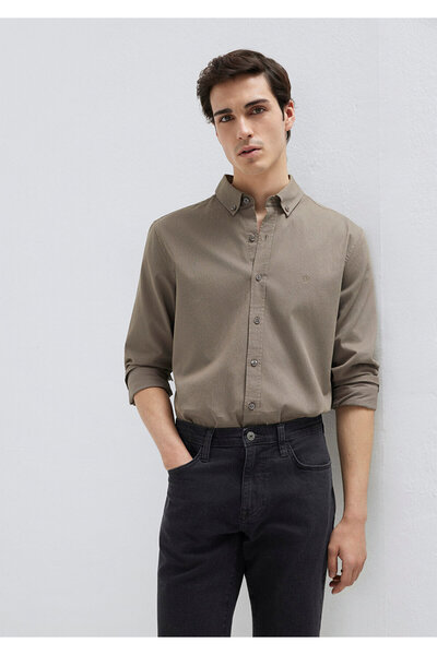 Mavi M Logo Embroidered Brown Shirt Slim Fit / Slim Fit 0211192-83866