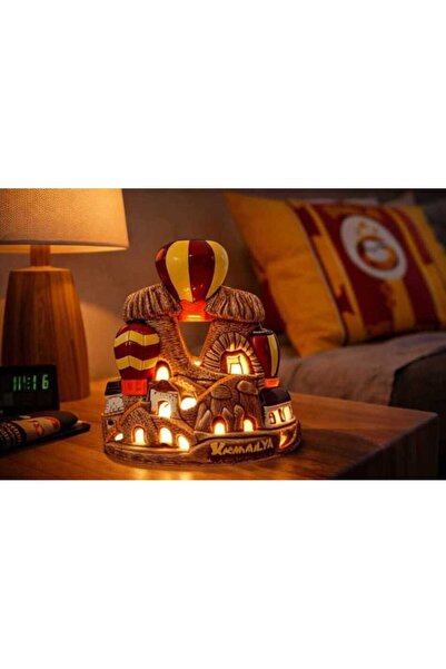 ATHSTORE Kapadokya Dekoratif Alçı Peribacası Gece Lambası Taraftar Galatasara...