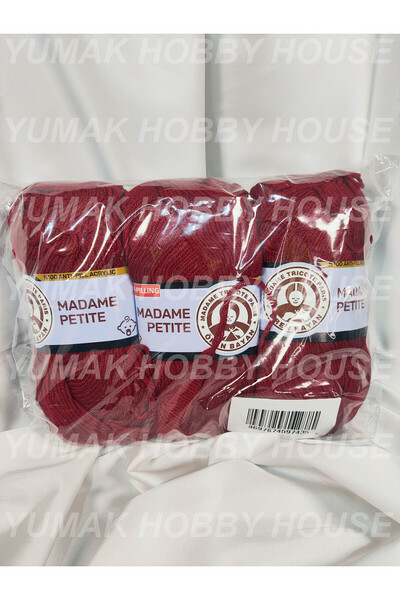 Ören Bayan MADAME PETİTE AntiPilling Kızıl El Örgü İpi (3 Adet) (Amigurumi İp...