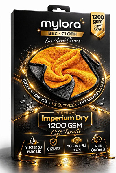 mylora İmperium Dry 1200GSM I Profesyonel Araç Kurulama Havlusu I 60x90