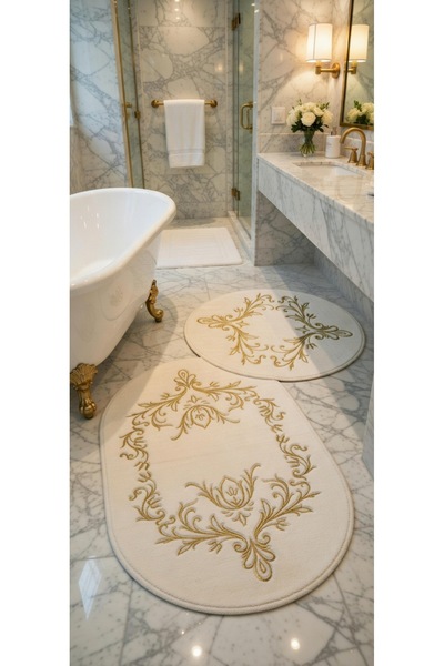 Karlla nakışlı paspas takımı 2’li