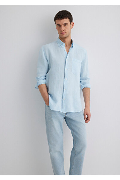 Mavi Keten Gömlek Regular Fit / Normal Kesim 0211472-70815