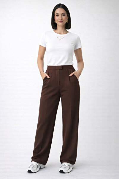 trendalisse Pletene palazzo pantalone sa širokim nogavicama od likre visokog ...