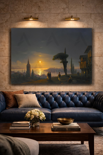 Artease Ivan Aivazovsky Ay Işığında Galata Kulesi (1845) Kanvas Tablo