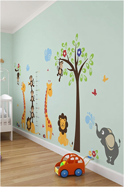 KT Decor Jungle Animals Mega Set Height Meter Development Chart Wall Sticker
