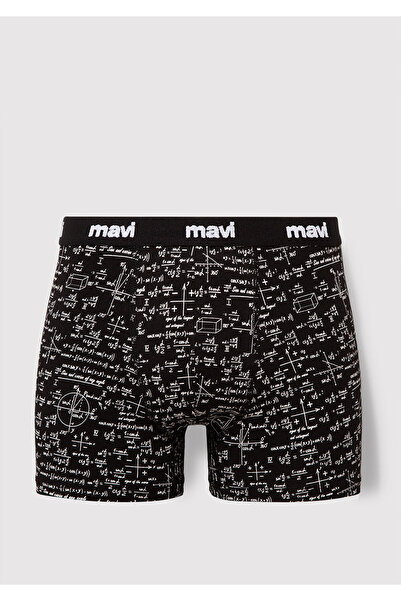 Mavi Baskılı Siyah Boxer 0910049-85857