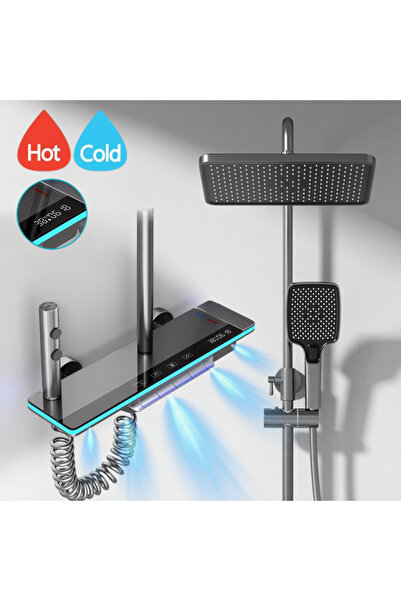 VisionHub Set de duș cu iluminare LED și afișaj digital al temperaturii, term...