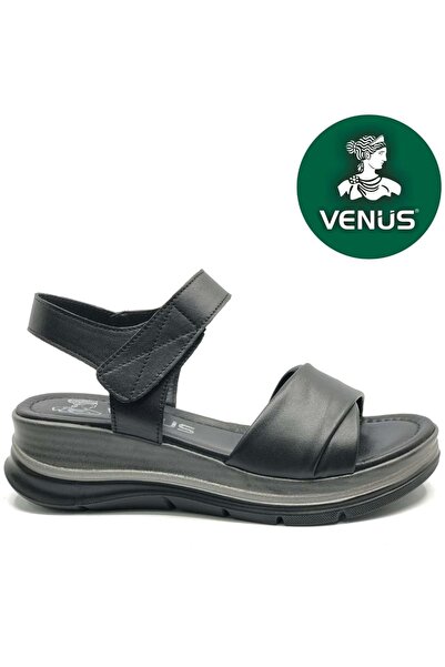 Venüs Libom Prava koža Comfort Ortopedsko Žene Sandale CRNA