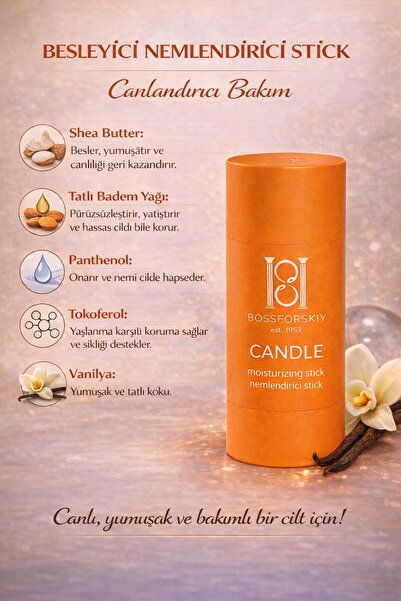 Bossforskiy Candle Nemlendirici Stick (Moisturizing Stick) vanilya notaları
