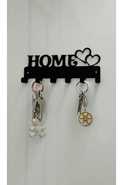 VENON CRNI METALNI PRIVJESAK ZA KLJUČEVE Kućni Dvostruki Srce Dekorativni Org...