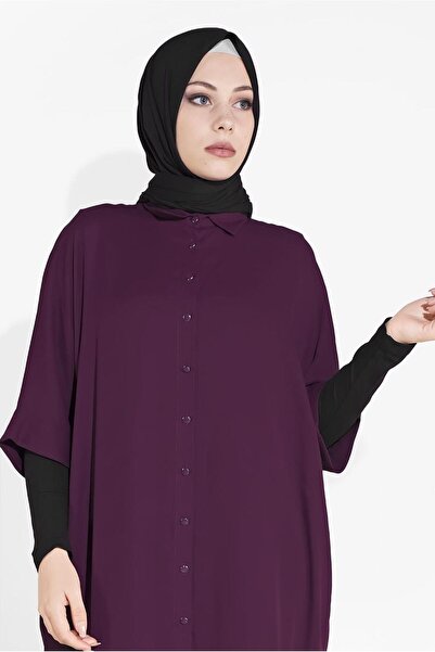 TRENDTESETTÜR KADIN Mürdüm (K.MÜRDÜM) DANTELLİ TUNİK 4122