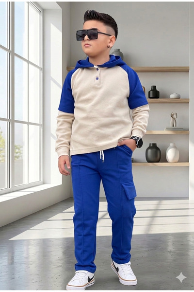 Erkek Çocuk Kapüşonlu Sweatshirt ve Eşofman Altı Takım