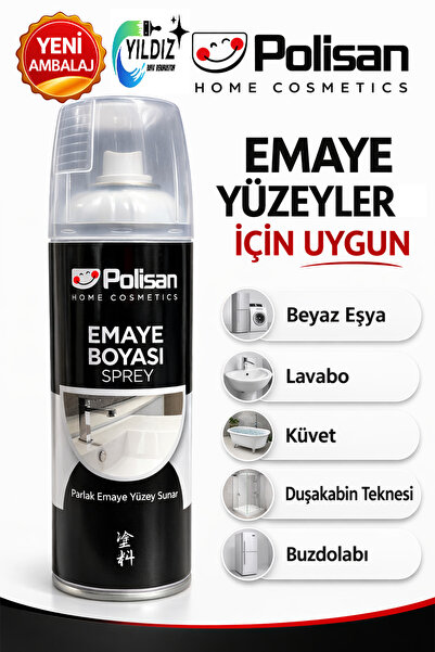 Polisan Emaye Beyaz Sprey Boya 400 ml | Beyaz Eşya, Lavabo, Küvet ve Duşakabi...