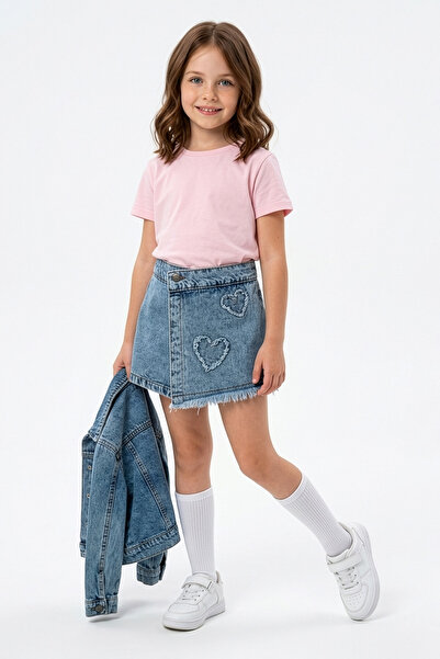 Fulla Moda Κοριτσίστικη σορτς φούστα Heart Με κέντημα με ρυθμιζόμενη μέση