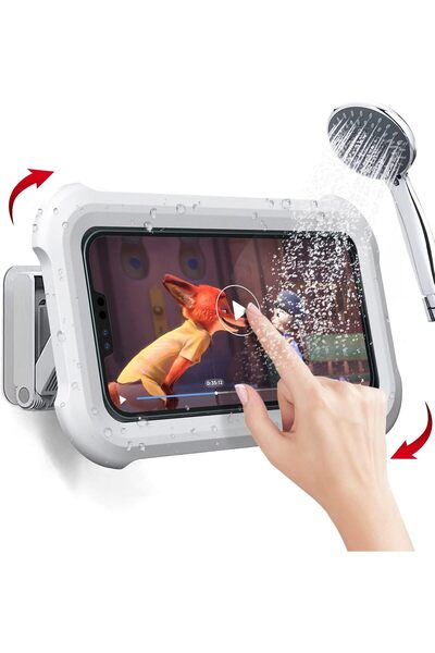 Arabest حامل هاتف مقاوم للماء للاستحمام، حامل جداري قابل للدوران 480 درجة لله...