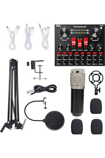 Arabest مجموعة ميكروفون تسجيل احترافية مع بطاقة صوت، وحامل مضاد للاهتزاز، ومر...