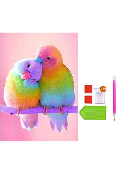 Arabest 12x16 Inch Diamond Art Painting Kit, 5D Full Drill Color Parrot Cryst...