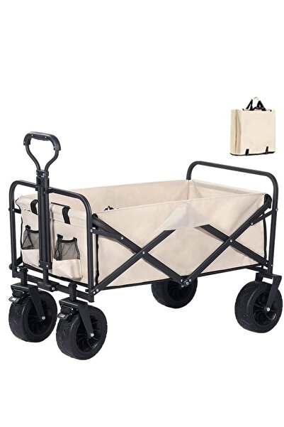 Arabest Foldable Utility Wagon Cart, Heavy Duty Outdoor Garden Cart with Adju...